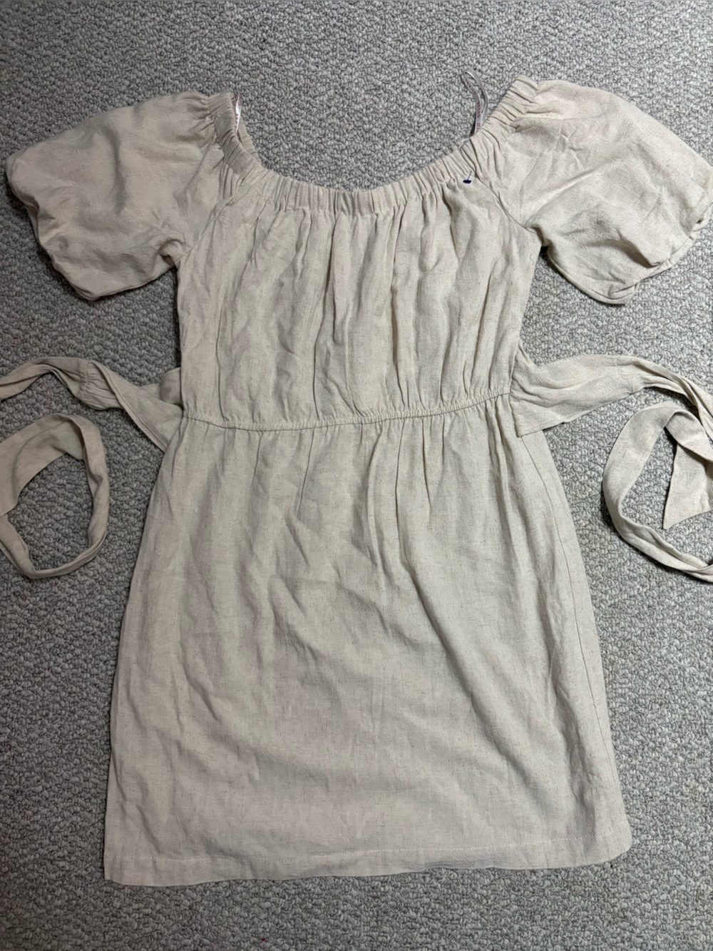 Guess Neutral Beige Tie-Shoulder Kids One-Piece